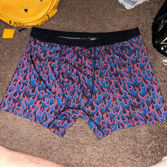 Pair of Thieves XXL Blue Flames Boxer Briefs - Picture 1 of 2